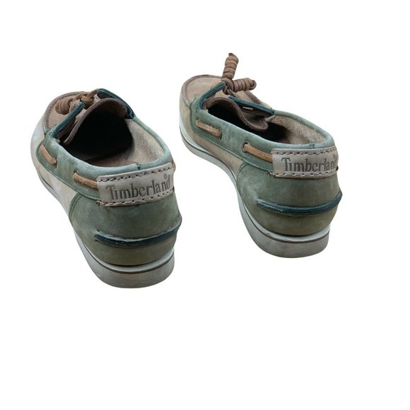TIMBERLAND Brown AND Green SUEDE TOP-SIDER DECK BOAT SHOES WOMENS Size 8 M FLATS - Picture 3 of 12